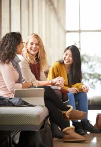 speaking skills women talking another